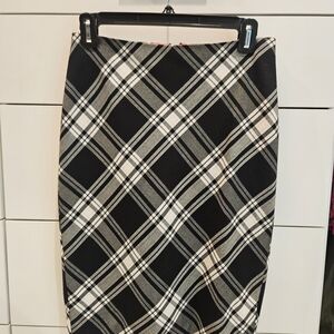 Plaid Black and White Women's Skirt